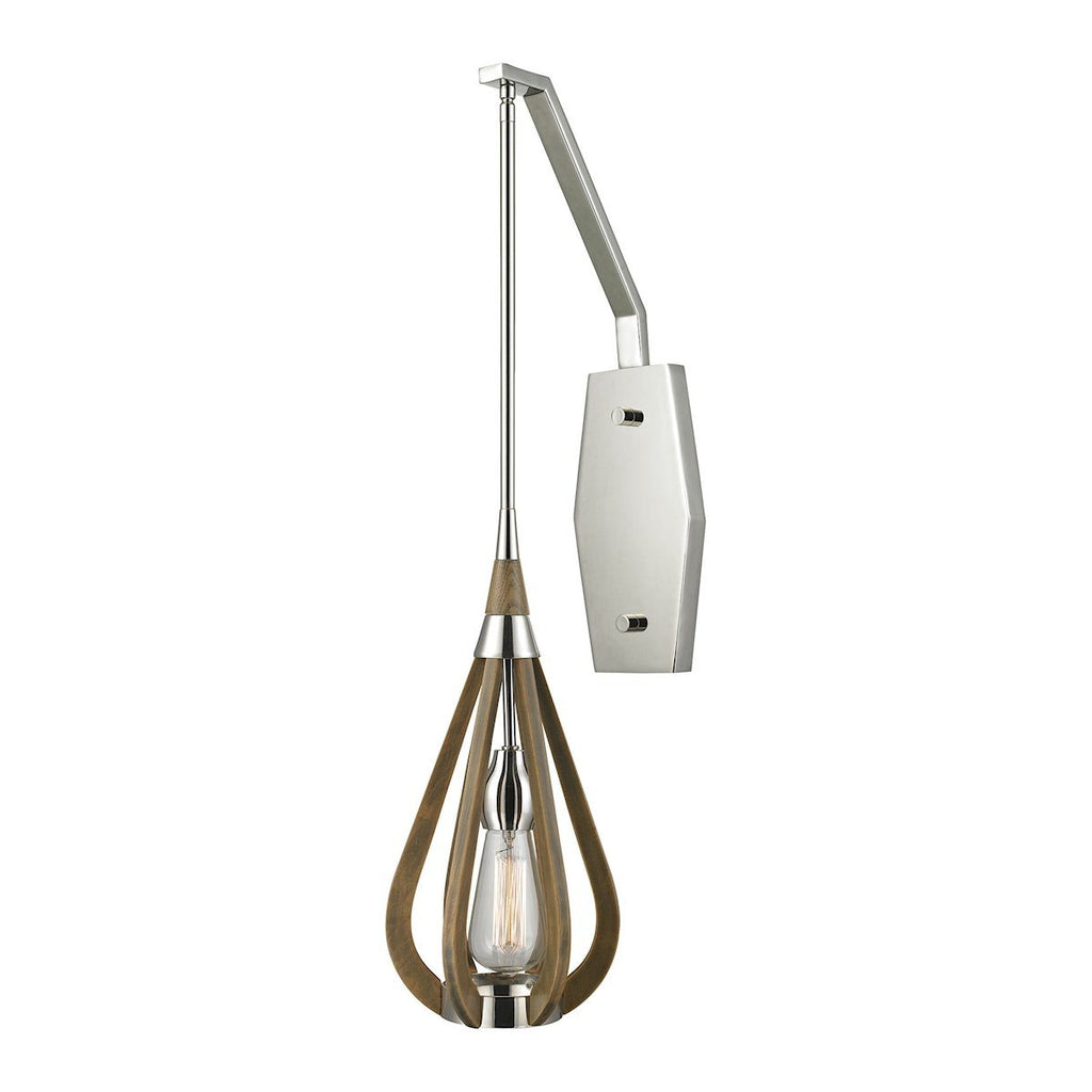 Janette Pendant In Polished Nickel And Chestnut Ceiling Elk Lighting 