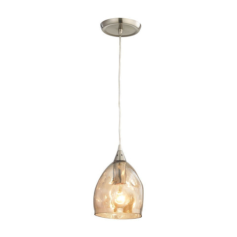 Niche Pendant In Satin Nickel And Champagne Plated Glass Ceiling Elk Lighting 