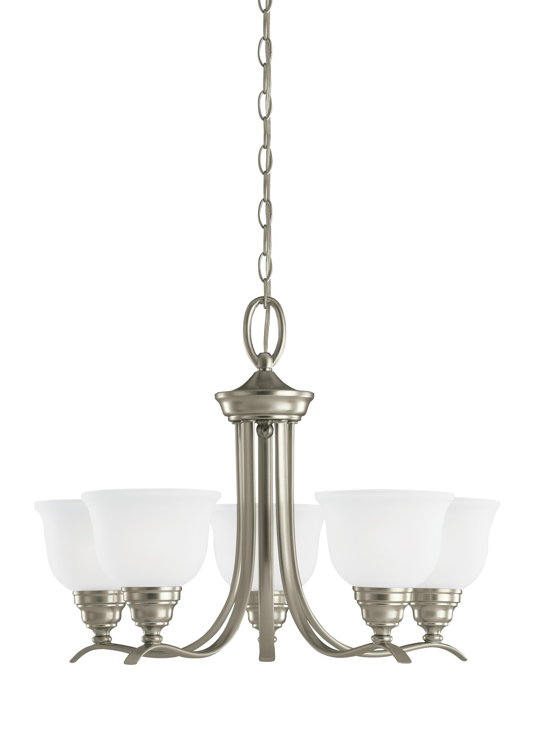 Wheaton Five Light LED Chandelier - Brushed Nickel Ceiling Sea Gull Lighting 