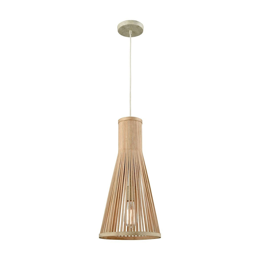 Pleasant Fields 1 Light Pendant With Russet Beige Hardware And Natural Wicker Shade Ceiling Elk Lighting 