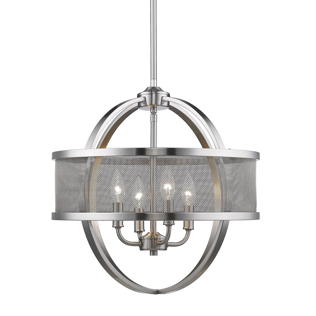 Colson 18"w Pewter Orb Chandelier (with shade) Ceiling Golden Lighting 