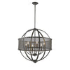 Colson 6 Light Chandelier (with shade) in Etruscan Bronze Ceiling Golden Lighting 