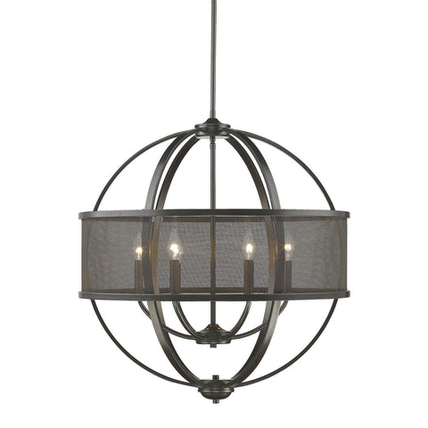 Colson 6 Light Chandelier (with shade) in Etruscan Bronze Ceiling Golden Lighting 