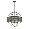 Colson 33"w Chandelier (with shade) in Etruscan Bronze Ceiling Golden Lighting 