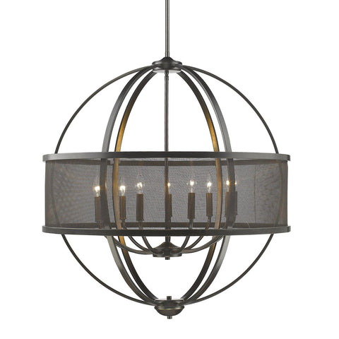 Colson 33"w Chandelier (with shade) in Etruscan Bronze Ceiling Golden Lighting 
