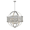 Colson 33"w Pewter Orb Chandelier with Mesh Shade Ceiling Golden Lighting 