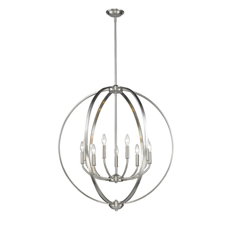 Colson PW 9 Light Chandelier in Pewter Ceiling Golden Lighting 