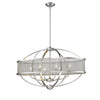 Colson 36"w Linear Pendant (with shade) in Pewter Ceiling Golden Lighting 
