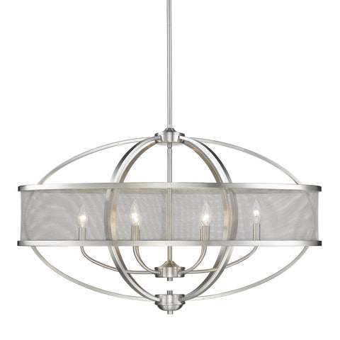 Colson 36"w Linear Pendant (with shade) in Pewter