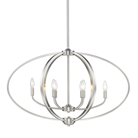 Colson PW Linear Pendant in Pewter Ceiling Golden Lighting 