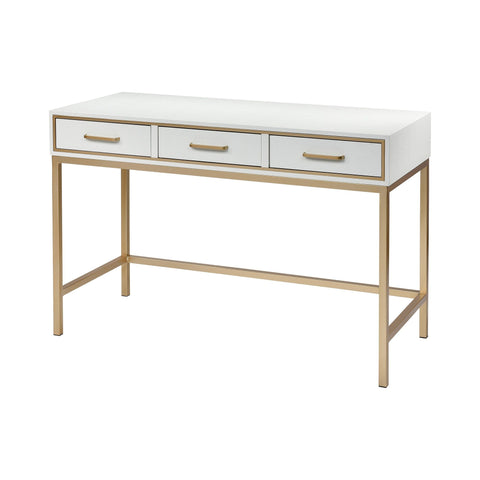Sands Point 3-Drawer Desk in Off-white and Gold Furniture ELK Home 