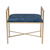 Blue Grand Bench in Navy Blue Chenille and Gold Furniture ELK Home 