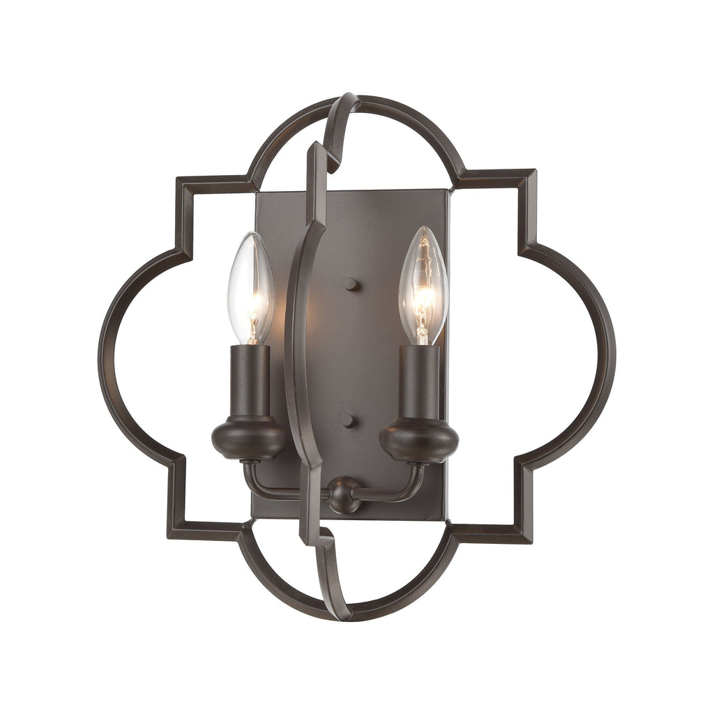 Chandette 2-Light Sconce in Oil Rubbed Bronze Wall Elk Lighting 