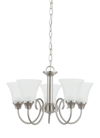 Holman Five Light Chandelier - Brushed Nickel Ceiling Sea Gull Lighting 