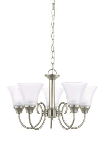 Holman Five Light LED Chandelier - Brushed Nickel Ceiling Sea Gull Lighting 