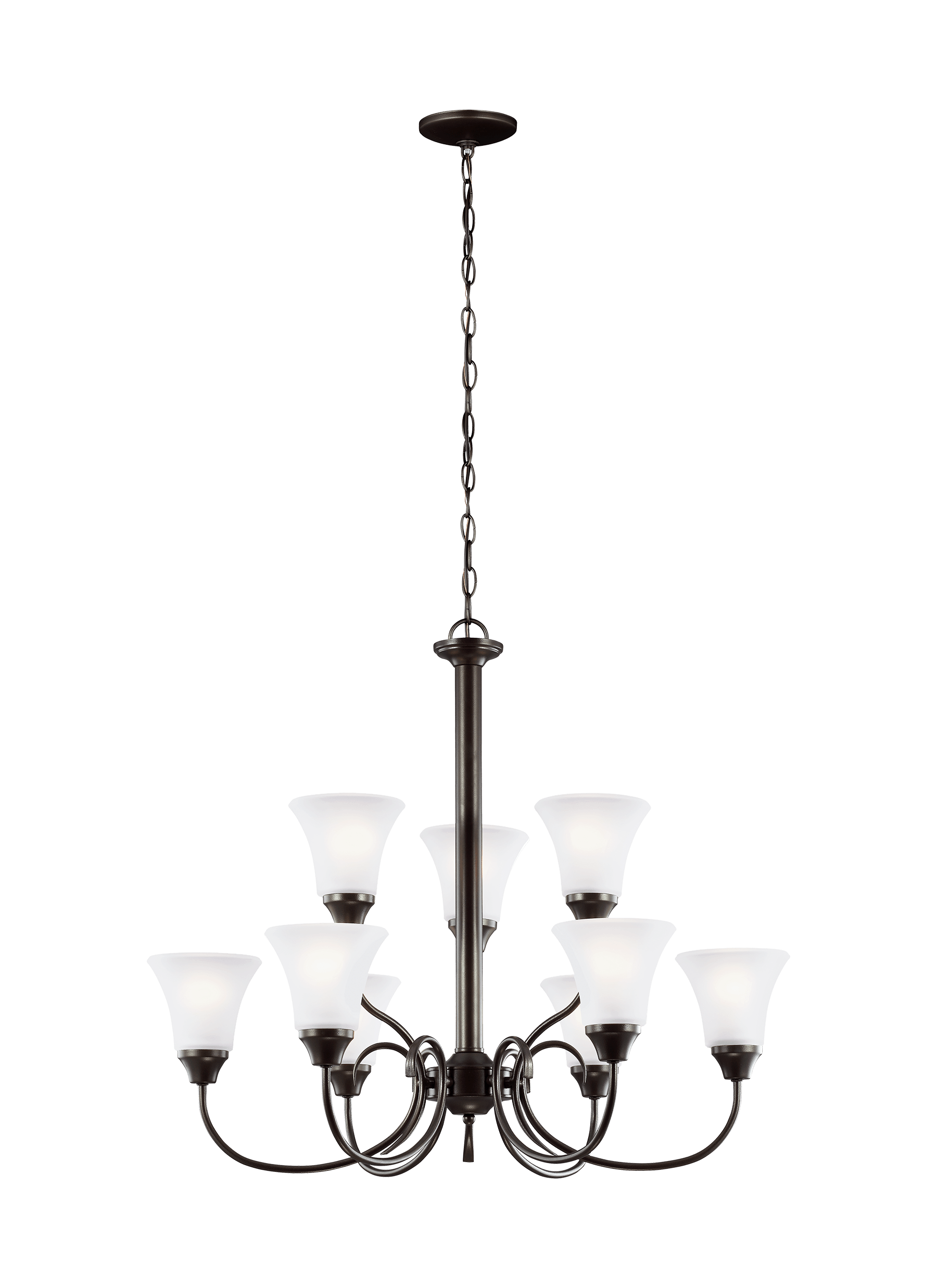 Holman Nine Light Chandelier - Heirloom Bronze Ceiling Sea Gull Lighting 