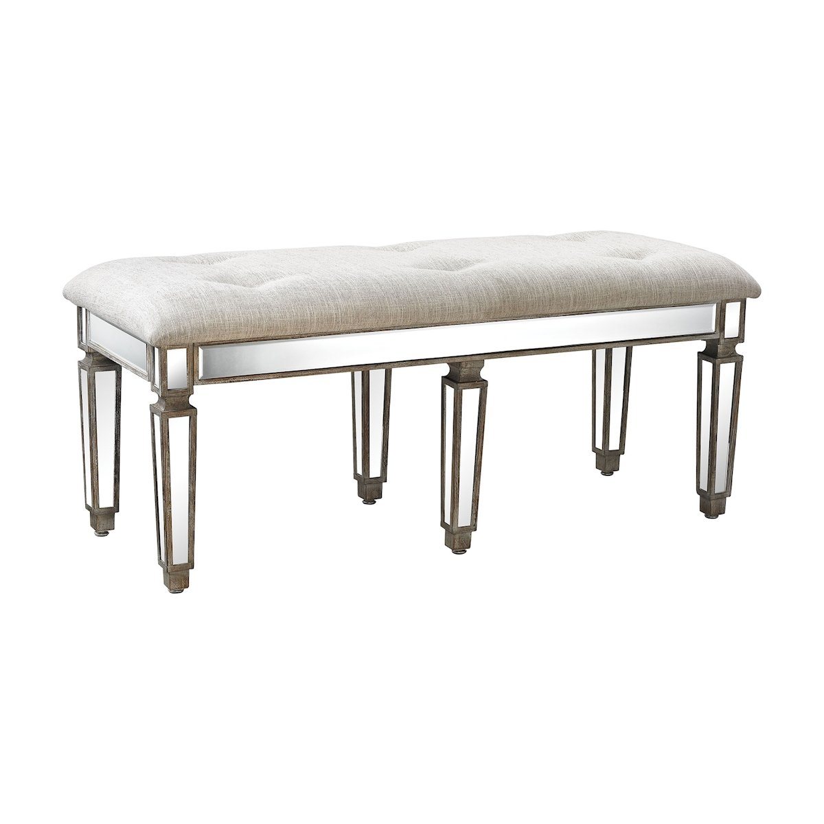 Jules Mirrored Bench FURNITURE Sterling 