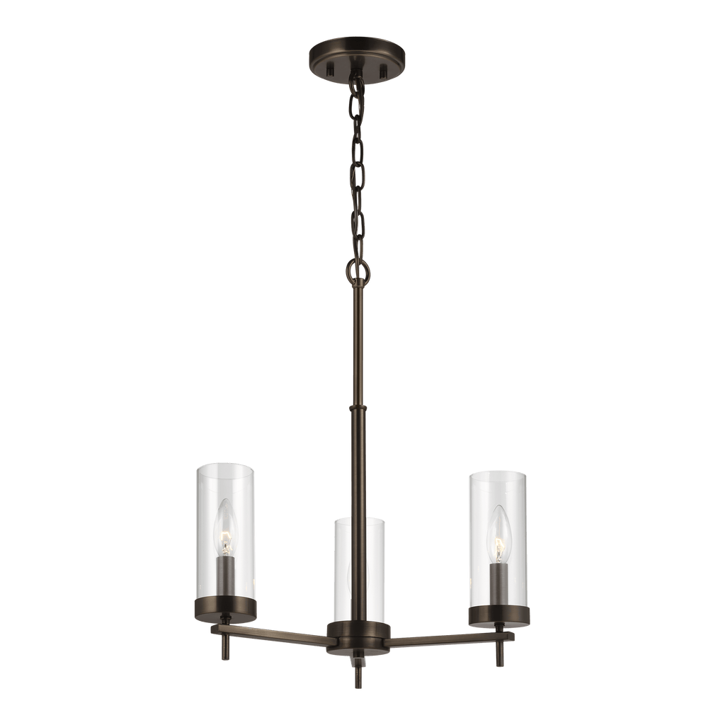 Zire Three Light Chandelier - Brushed Oil Rubbed Bronze Ceiling Sea Gull Lighting 