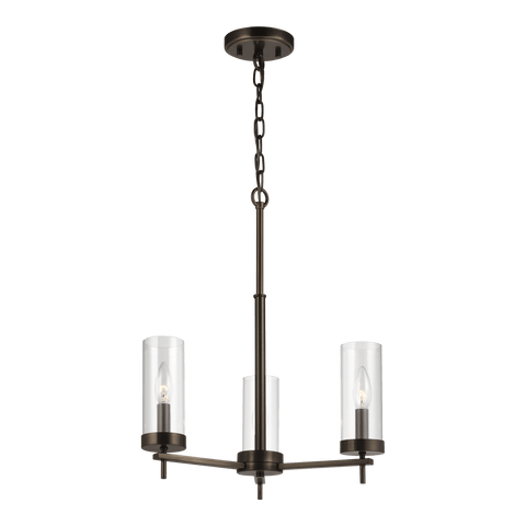 Zire Three Light Chandelier - Brushed Oil Rubbed Bronze Ceiling Sea Gull Lighting 