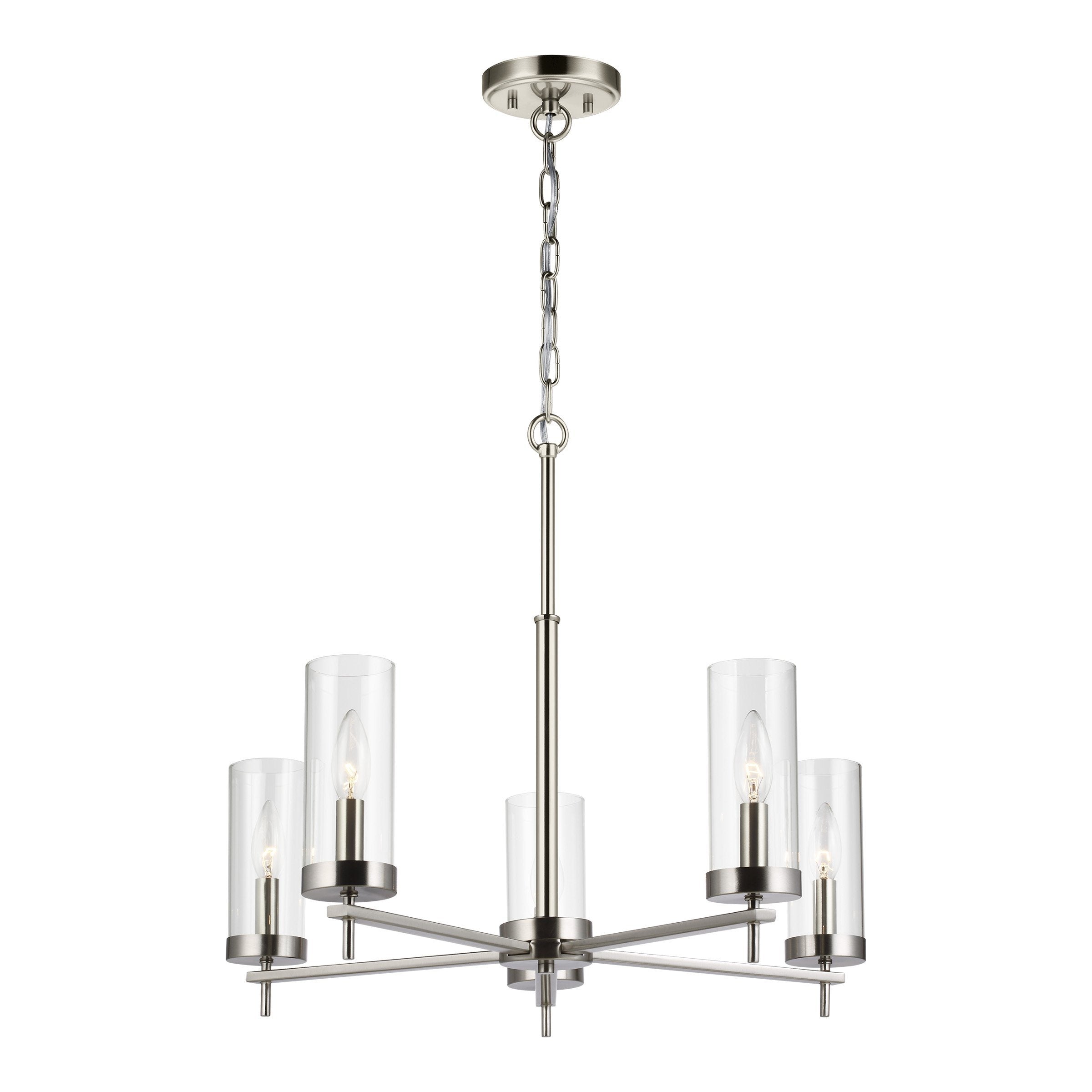 Zire Five Light Chandelier - Brushed Nickel Ceiling Sea Gull Lighting 