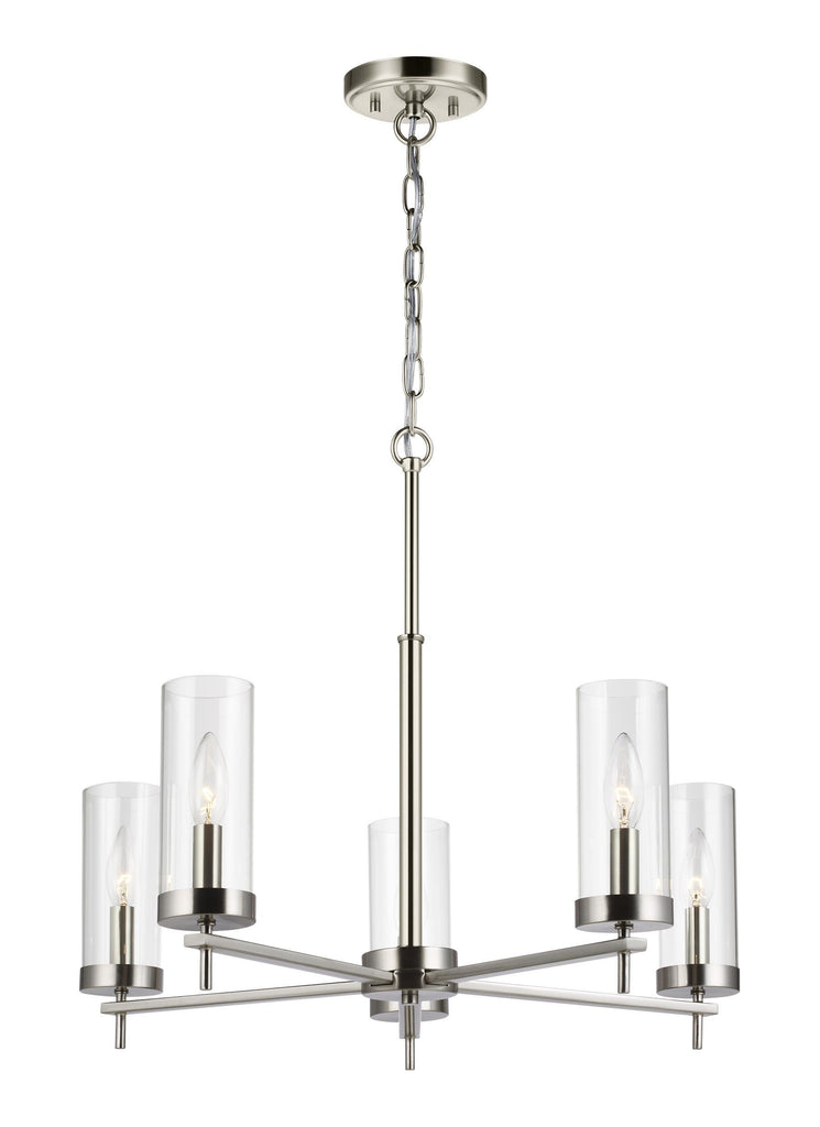 Zire Five Light LED Chandelier - Brushed Nickel Ceiling Sea Gull Lighting 