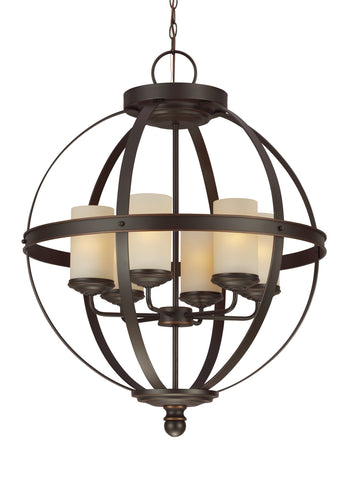 Sfera Six Light Chandelier - Autumn Bronze Ceiling Sea Gull Lighting 