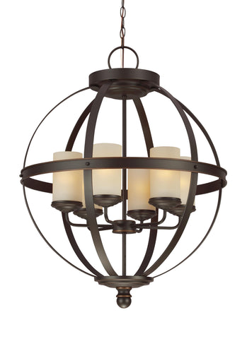 Sfera Six Light LED Chandelier - Autumn Bronze Ceiling Sea Gull Lighting 