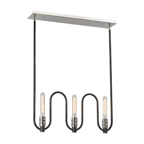 Continuum 6 Light Chandelier in Silvered Graphite with Polished Nickel Accents Ceiling ELK Lighting 
