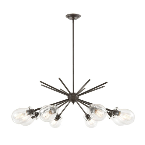 Jaelyn 8-Light Chandelier in Oil Rubbed Bronze with Clear Glass Ceiling Elk Lighting 