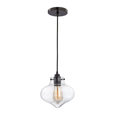 Kelsey Pendant In Oil Rubbed Bronze And Clear Glass Ceiling Elk Lighting 