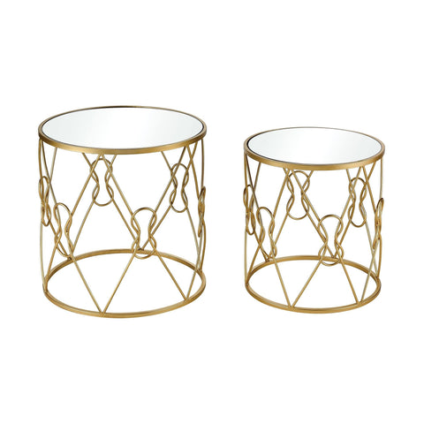 Mental Note Accent Tables in Gold and Clear (Set of 2) Furniture ELK Home 