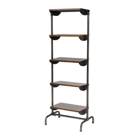 Industry City Bookcase in Black and Natural Wood Tone Furniture ELK Home 