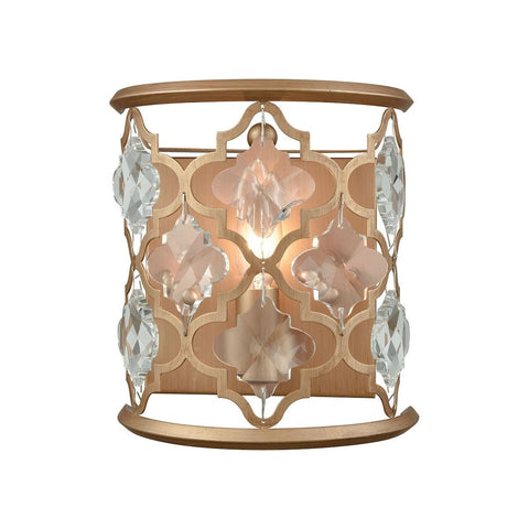 Armand 1 Light Wall Sconce In Matte Gold With Clear Crystal Wall Sconce Elk Lighting 