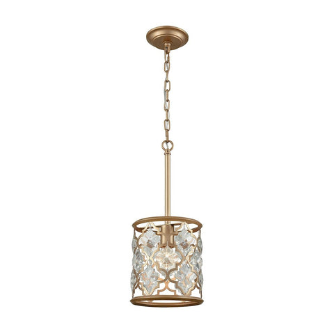Armand Pendant In Matte Gold With Clear Crystal Ceiling Elk Lighting 