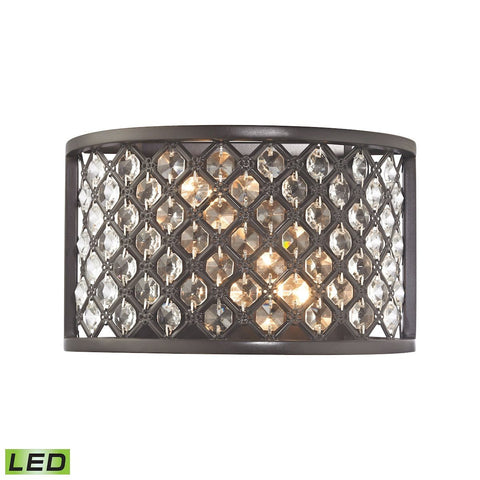 Genevieve 2 Light LED Wall Sconce In Oil Rubbed Bronze Wall Sconce Elk Lighting 
