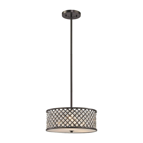 Genevieve 3 Light Chandelier In Oil Rubbed Bronze Ceiling Elk Lighting 