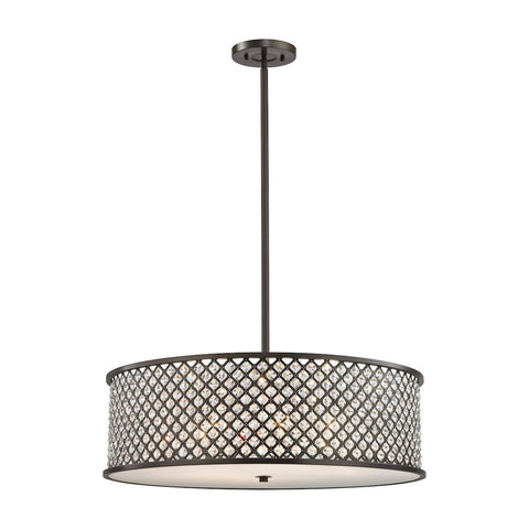 Genevieve 6 Light Chandelier In Oil Rubbed Bronze Ceiling Elk Lighting 