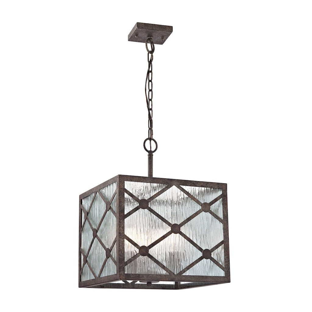 Radley 3 Light Pendant In Malted Rust Ceiling Elk Lighting 