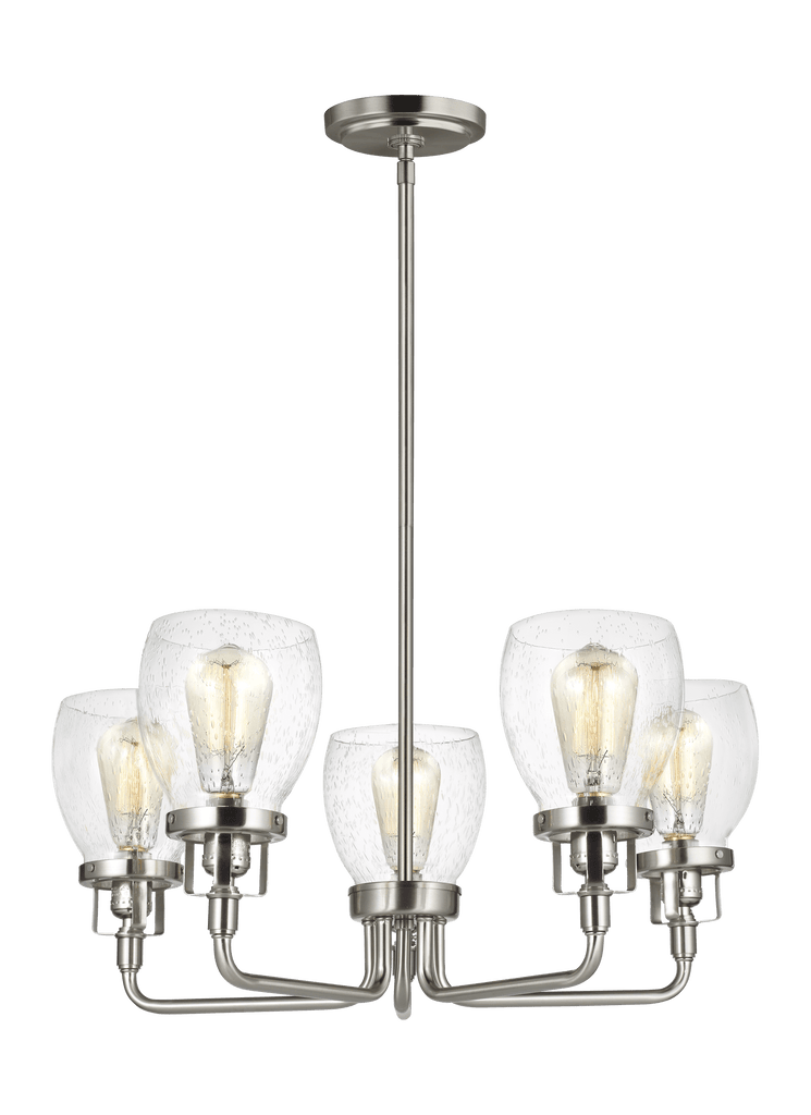 Belton Five Light Up Chandelier - Brushed Nickel Ceiling Sea Gull Lighting 