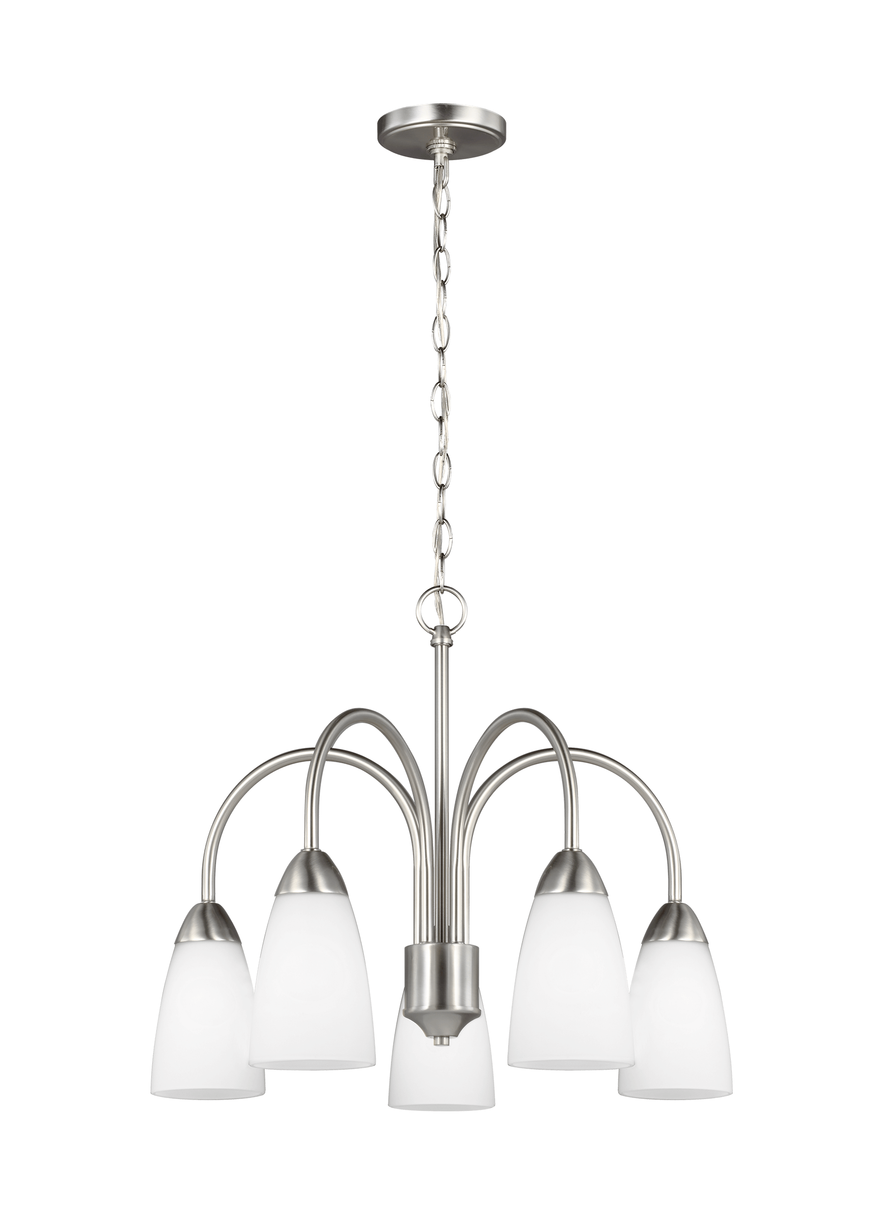 Seville Five Light Downlight Chandelier - Brushed Nickel Ceiling Sea Gull Lighting 