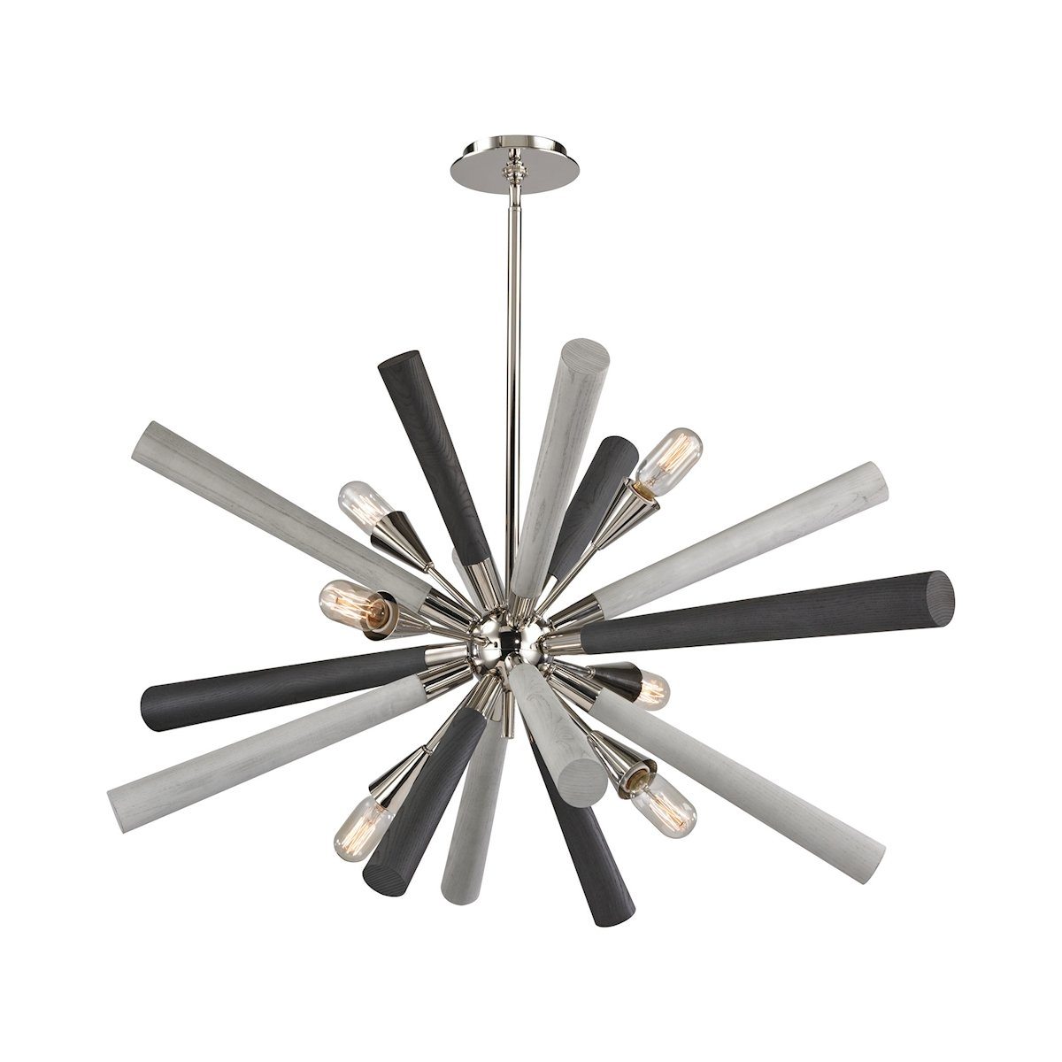 Solara 6 Light Chandelier In Polished Nickel Ceiling Elk Lighting 