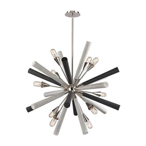 Solara 10 Light Chandelier In Polished Nickel Ceiling Elk Lighting 