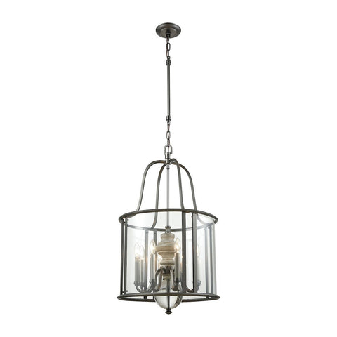 Neo Classica 8 Light Chandelier In Aged Black Nickel With Weathered Birch Finished Wood And Clear Crystal Ball Chandelier Elk Lighting 
