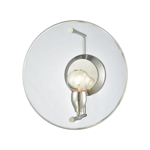 Disco 1 Light Wall Sconce In Polished Nickel With Clear Acrylic Panel Wall Sconce Elk Lighting 