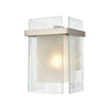 Vellis 1-Light Sconce in Satin Nickel with Textured Clear and Frosted Glass Wall Elk Lighting 