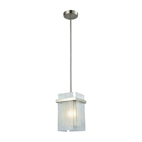 Vellis Pendant In Satin Nickel With Frosted Glass And Textured Glass Panels Ceiling Elk Lighting 