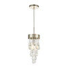 Morning Frost 1-Light Mini Pendant in Silver Leaf with Clear and Frosted Glass Drops Ceiling Elk Lighting 