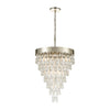Morning Frost 7-Light Pendant in Silver Leaf with Clear and Frosted Glass Drops Ceiling Elk Lighting 
