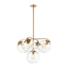 Collective 5-Light Chandelier in Satin Brass with Clear Glass Ceiling Elk Lighting 