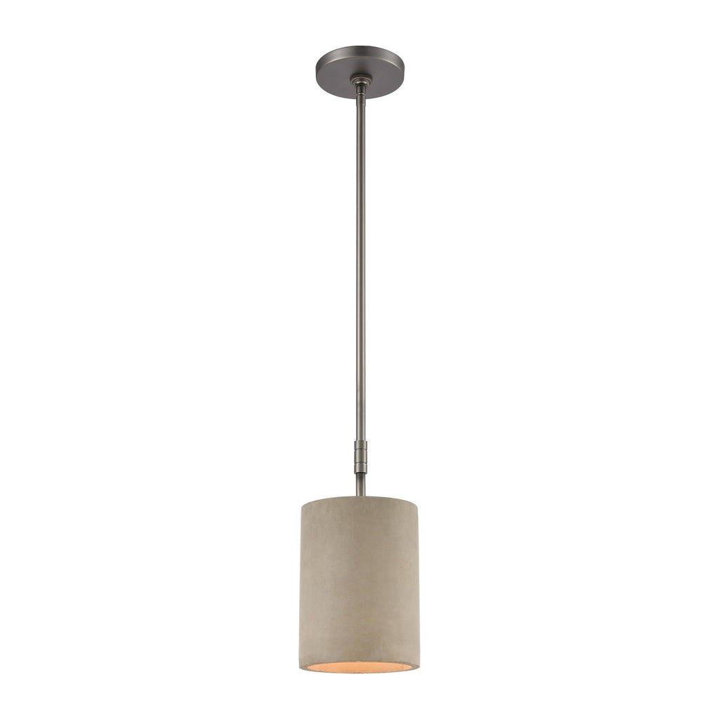 Lexington Avenue 1-Light Mini Pendant in Black Nickel with Concrete Ceiling Elk Lighting 